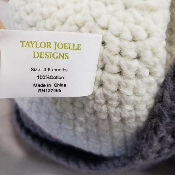 Taylor Joelle Sock Monkey Knit Hat Tassel Straps Infant 3-6 Months Cotton - Picture 7 of 8